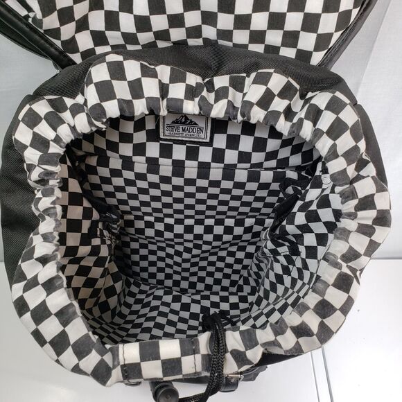 STEVE MADDEN Classic Utility LOGO Backpack/ Laptop Bag Black And White - Picture 16 of 16